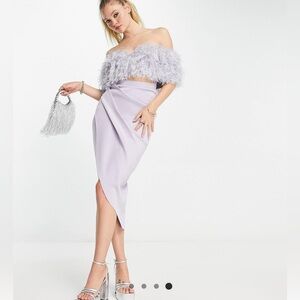 ASOS DESIGN Off Shoulder Midi Dress